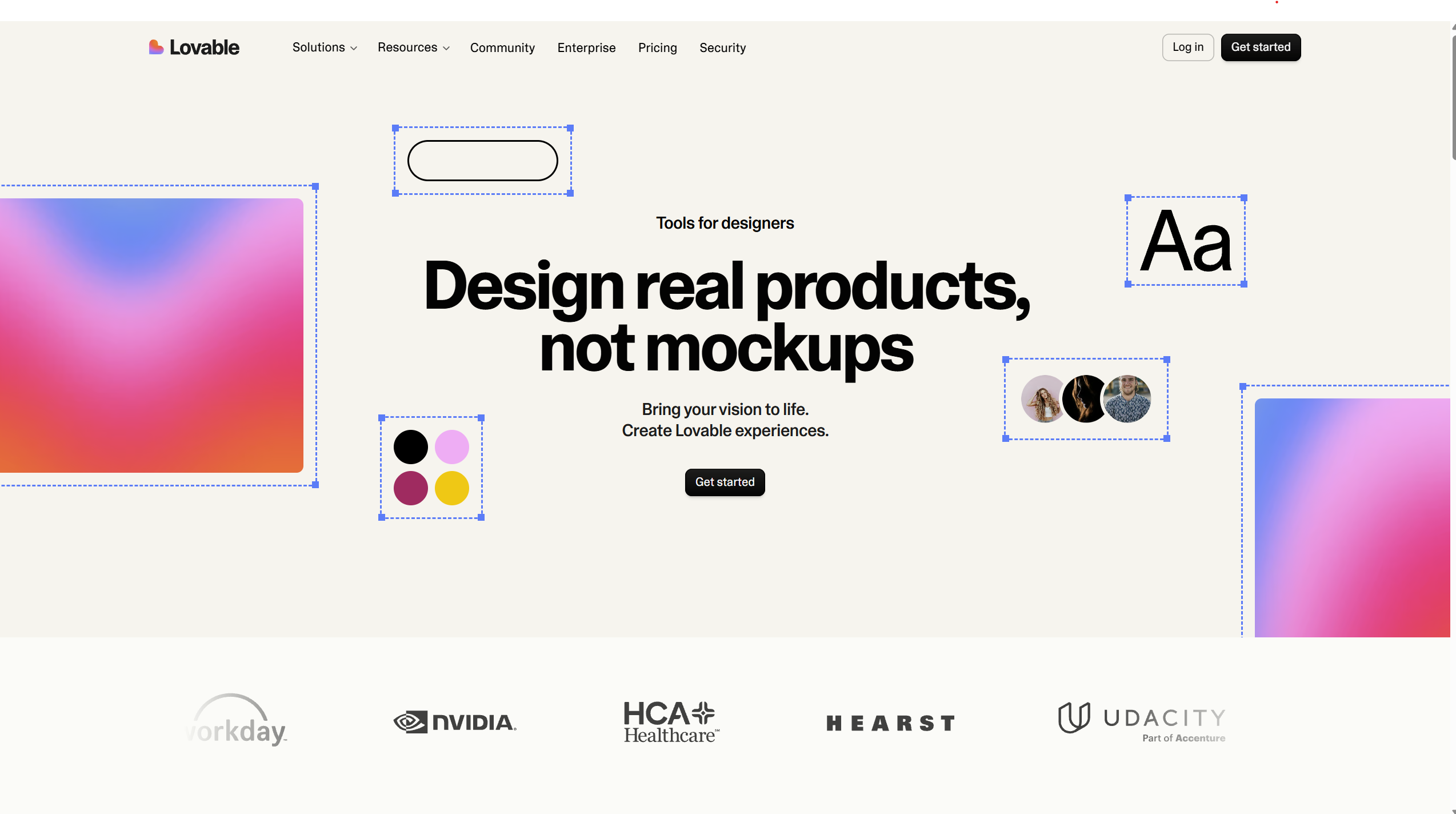 Fine-tuning copy and styling in Lovable's visual edit mode.